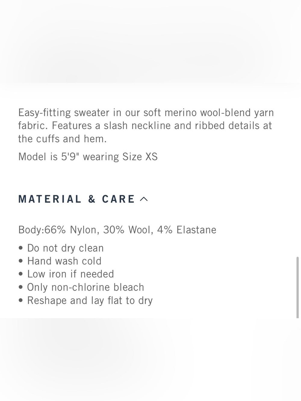 Abercrombie & Fitch Merino Wool-Blend Slash Sweater NWT - Picture 4 of 4